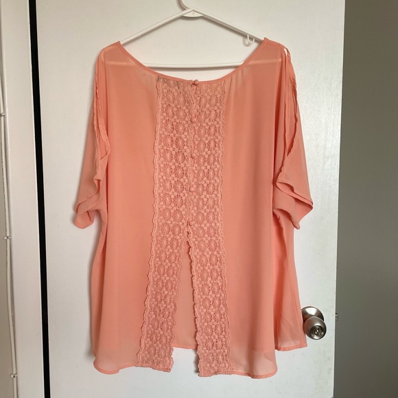 Fashion to Figure Sheer Open Back Blouse - Size 2X - Picture 7 of 15